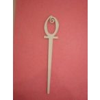 Fehér fa beszúrós vidám számok 18x3cm