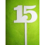 Fehér fa beszúrós 15 szám kövér 1db/csomag 18cm