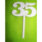 Fehér fa beszúrós 35 szám kövér 1db/csomag 18cm