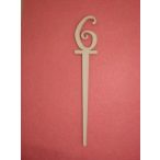 Fehér fa beszúrós vidám számok 18x3cm