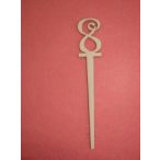 Fehér fa beszúrós vidám számok 18x3cm