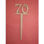 Fehér fa beszúrós vidám szám 70-es 18x6,5cm