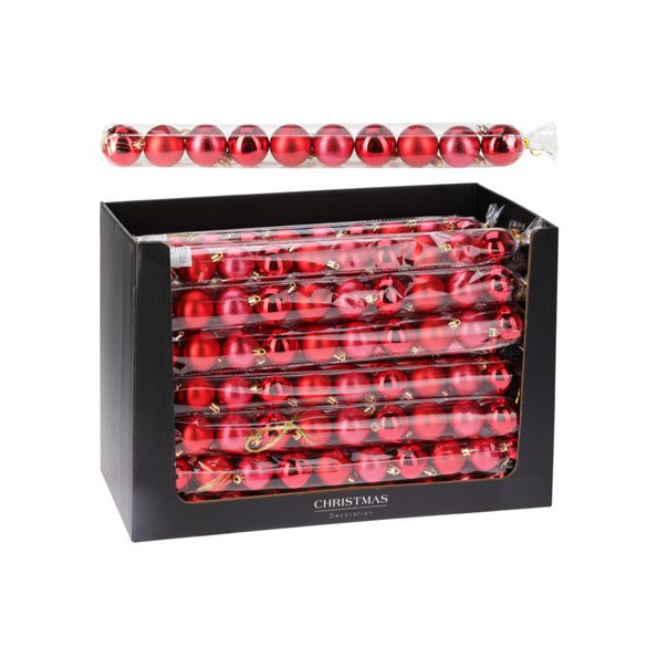 Műanyag gömb 5cm - Piros S/10