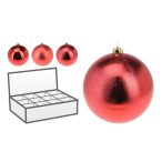 Műanyag gömb 18cm - Piros 3féle