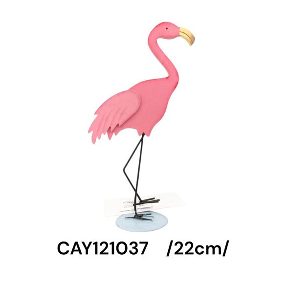 Flamingó talpazaton fa 22cm - Rózsaszín