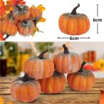 Dekorációs tök 6cm - Hamvas narancssárga (5db/csomag)
