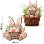   Nyomtatott dekorkarton - Nyuszi tappancsos húsvéti kosár14,5cm