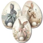 Nyomtatott dekorkarton 6cm - Nyuszis tojások (3db/csom.)