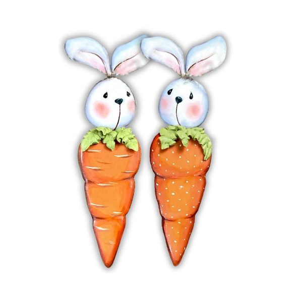 Nyomtatott dekorkarton 6cm - Nyuszi-répa (2db/csom.)