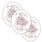   Nyomtatott dekorkarton 6,5x8cm - Nőnapi ovál tábla - Pasztell rózsaszín (3db/csom.)