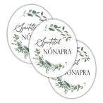   Nyomtatott dekorkarton 6,5x8cm - Nőnapi ovál tábla - Pasztell zöld (3db/csom.)