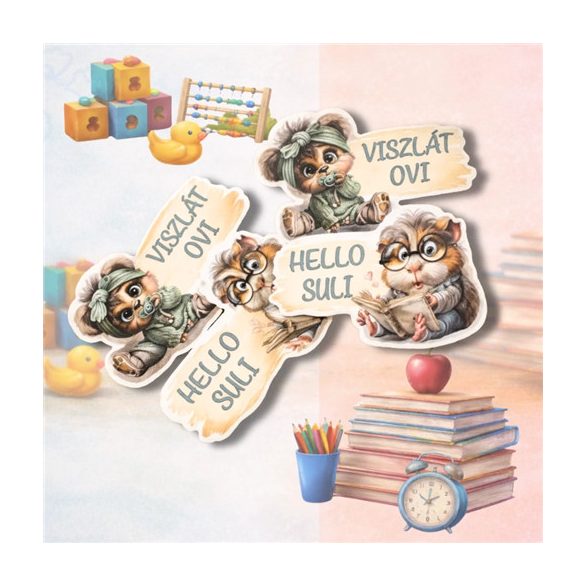 Nyomtatott dekorkarton - Viszlát ovi (2db/csom.)