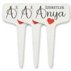   Fa beszúros tábla szögletes 6,5x11cm - Szeretlek Anya 3db/csomag