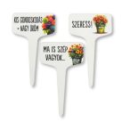   Fa beszúros tábla szögletes 6,5x11cm - Cserepes virágokhoz II. 3db/csomag