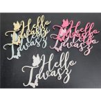   Hello tavasz feirat színes lepkés fehér 20x14 cm - Pasztel rózsaszín