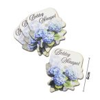   Nyomtatott dekorkarton - Boldog nőnapot virágos tábla 6cm - Kék (4db/csom.)