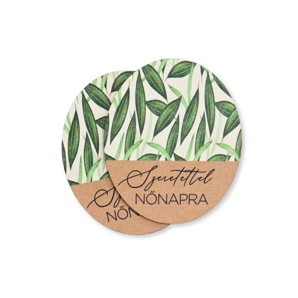 Nyomtatott dekorkarton - Szeretettel Nőnapra 6,6x8cm ovál - (2db/csom.)
