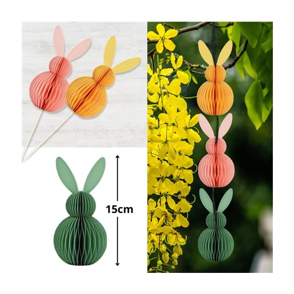 Nyomtatott dekorkarton - Nagy papírhatású nyuszi táblák 15cm