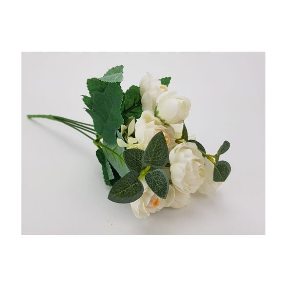 Angol rózsa csokor 25 cm - Fehér