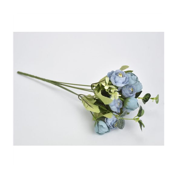 Angol rózsa csokor 25 cm - Ódon kék