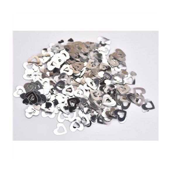 Szívecske flitter - Ezüst