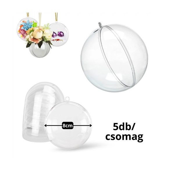 Műanyag pattintós gömb 8cm - S/5