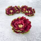 Bababrózsa fej 5x4cm - Cirmos bordó (5db/csom.)