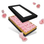   Prémium szappanrózsa fej Fekete szelence - Rózsaszín (40db/dob.)