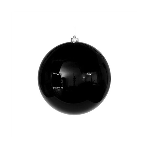 Műanyag gömb 25cm - Fényes Fekete