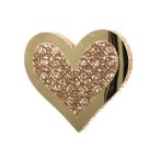 Szív flitteres, akasztós 20 cm - Arany