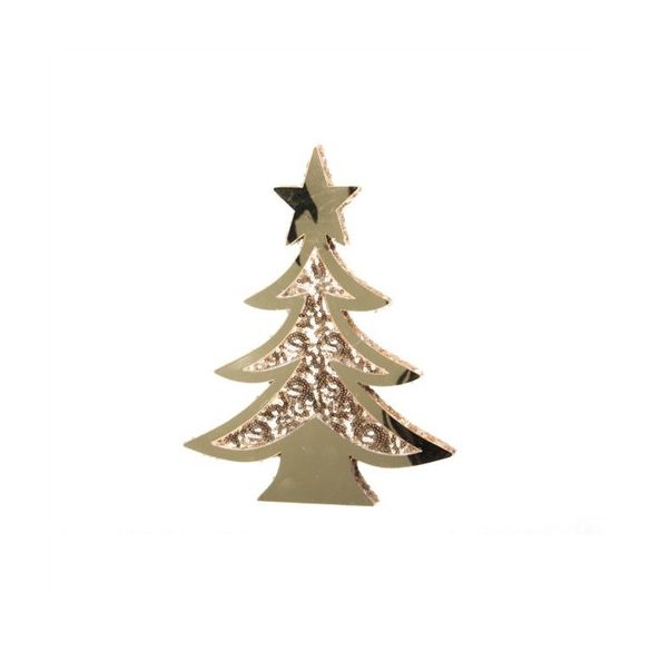 Fenyőfa flitteres, akasztós 25 cm - Arany