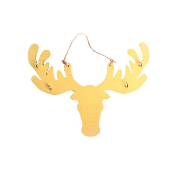 Akasztós dísz rénszarvas fa 30x23cm - Zöld