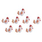 Tyúk öntapadós poly 3,5cm - Fehér narancs S/8