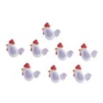 Tyúk öntapadós poly 3,5cm - Fehér lila S/8