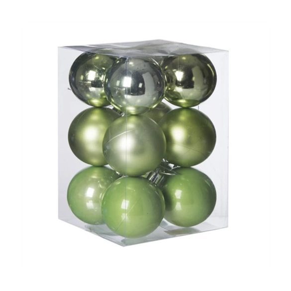 Gömb műanyag 6cm - Világos zöld 3féle S/12