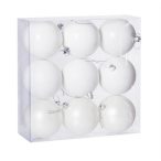 Műanyag gömb dobozban 8cm - Fehér 3féle S/9
