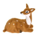 Őzgida fekvő műanyag/textil 9,5x3x6cm - Világos barna