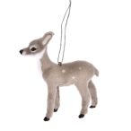 Őzgida álló akasztós műanyag/textil 8x2x10cm - Szürke