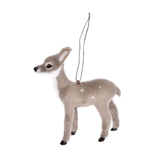 Őzgida álló akasztós műanyag/textil 8x2x10cm - Szürke