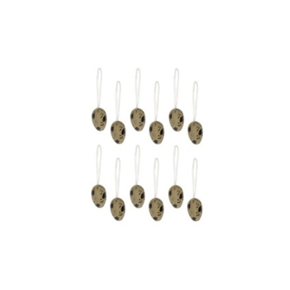 Tojás fürj akasztós műanyag 4cm - S/12