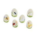 Tojás öntapadós, díszített 2,9x2,1x0,7cm - S/12