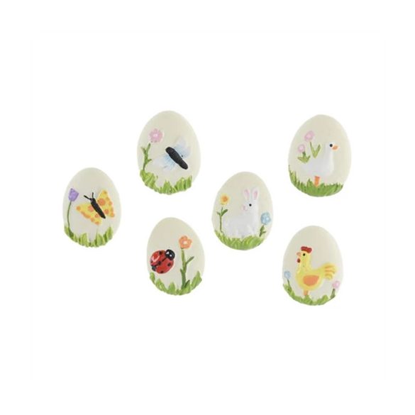 Tojás öntapadós, díszített 2,9x2,1x0,7cm - S/12