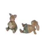 Nyúl tojással fekvő poly 5x6x8cm - Barna,zöld 2 féle