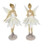   Tündér balerina álló poly 7x7x14cm - Fehér,zöld 2 féle