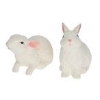 Nyúl ülő kerámia 9,5x6,5x9,8cm - Fehér 2féle