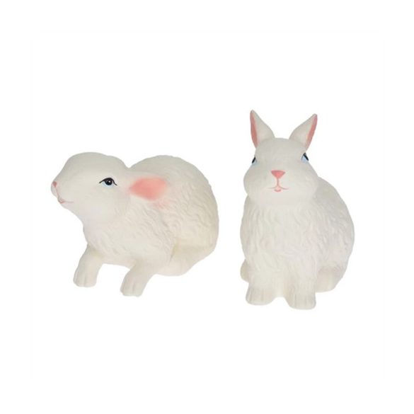 Nyúl ülő kerámia 9,5x6,5x9,8cm - Fehér 2féle