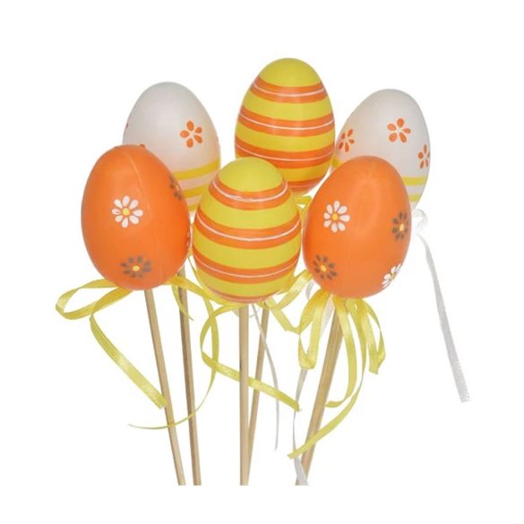 Tojás mintával, betűzős 6cm - Narancs S/6