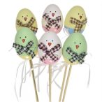 Tojás csirkével, betűzős 6cm - Vegyes szín S/6