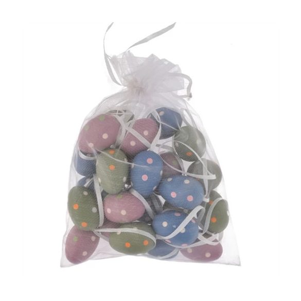 Tojás pöttyös, akasztós műanyag 4cm - Vegyes S/24