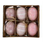   Tojás mintás akasztós műanyga dobozban 6cm - Rózsaszín S/6